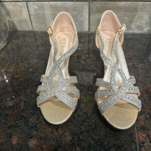 De Blossom Collection Glittering Gold and Silver Heels